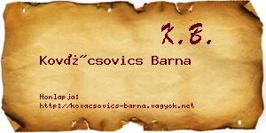 Kovácsovics Barna névjegykártya